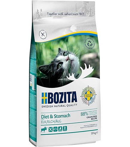 BOZITA Diet & Stomach Graanvrij met eland - droogvoer voor laagactieve en overgewicht volwassen katten, 0,4 kg