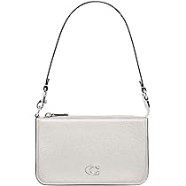 Coach Pouch Bag in Cross Grain Leather Chalk One Size