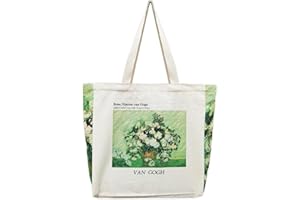 BROADREAM Sac Tissu, Tote Bag, Sac Toile, Sacs de Courses et Cabas, Sac en Toile de Jute, Sac Fourre Tout,Sac courses, Sac Jute Extra Large, Sac en Tissu Imprimé pour Femme,le Shopping, L'école
