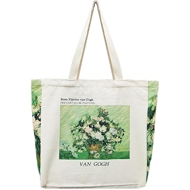 WIERAEM Borsa In Tela Di Cotone Per Donna, Beige, Con Chiusura Lampo, Tasca Interna, Riutilizzabile, 38x38 Cm - 4