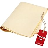 WONKEY - G&uuml;deri Oto Kurulama Bezi 50x70 cm, B&uuml;y&uuml;k Boy Ultra Emici Ara&ccedil; Kurulama Havlusu, Yıkanabilir Sentetik Araba G&uuml;deri Be