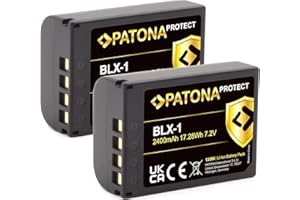 PATONA BLX-1 Protect Akumulator do aparatu 2X (2400mAh) z czujnikiem NTC i obudową V1 - Kompatybilny z Olympus OM-1
