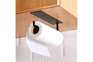 EARNING POWER Uchwyt na rolkę kuchenną, stojak na papier kuchenny, montowany na ścianie, uchwyt na papier toaletowy, uchwyt do przechowywania serwetek pod szafką, uchwyt na ręcznik papierowy, samoprzylepny, bez