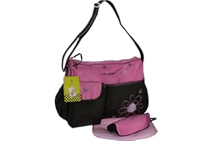 GMMH 3 tlg Baby Farbe Wickeltasche Pflegetasche Windeltasche Babytasche Reise Farbauswahl (rosa braun)