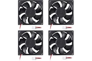 AITRIP 4 Stück 80mm x 80mm x 25mm Lüfter DC 12V 8025 Brushless Lüfter 2pin zur Kühlung PC Computergehäuse CPU Kühler Radiatoren