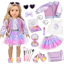 Play Tailor Girl & 18" Doll Matching Unicorn Nightgowns - Cozy Pajama Sleep Dress Set For Kids & Dolls