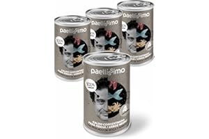 Paellissimo - Caldo Concentrado para Arroz Negro o Fideua, Elaborado con Pescados de Roca, Marisco y Tinta de Sepia | 100% Natural y Sin Gluten | 4 Raciones x Lata (Contenido por Lata 400gr) | 4 Uds