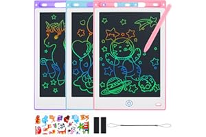 Damcyer 3 Pack LCD Schreibtafel 8,5 Zoll,LCD Elektronische Maltafel für Kinder,Buntes Display mit Abschließbar Löschen-Taste,Spielzeug&Geschenke für Kinder&Erwachsene,Blau+Rosa+Lila