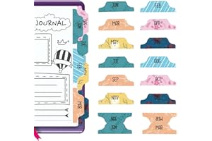 Prefdo Lot de 24 onglets mensuels laminés pour carnets, calendriers mensuels, intercalaires mensuels