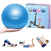 Cikyner Soft Pilates Ball, Small Exercise Ball 23-25cm Mini Gymnastics Ball with Inflatable Straw Suitable for Pilates, Yoga,