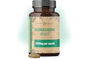 CDF SPORTS & HEALTH SOLUTIONS Ashwagandha KSM-66 Capsule – Ultra ad alto dosaggio 6 000 mg per capsula – Estratto puro senza additivi – 100 capsule di Ashwagandha – KSM66 Withanolidi