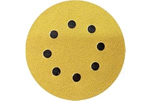 WOMGF 20 Pezzi Dischi Abrasivi da 180mm 8 Fori Velcrati Carta Vetro Grana 60 Giallo