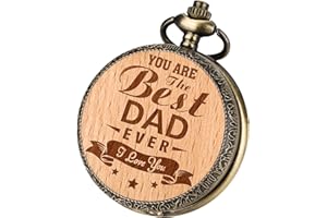 YISUYA Personalized Customized Quartz Pocket Watch Vintage Chain Pocket Watches for Men on Fathers Day Graduation Christmas Anniversary Birthday Gifts to My Son, to My DAD