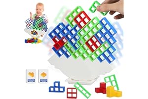 Towwoo Tetra Tower Balance Game, 48 pezzi Tetris Giochi Equilibrio Impilabili per Bambini, Bilanciamento Stacking Giocattoli Mattoncini da Costruzione, Giochi Educativi Montessori per Bambini