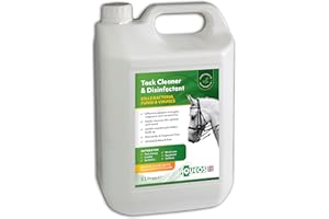 Aqueos Disinfectant Equine Tack Cleaner | Antibacterial, Antiviral, Antifungal | Saddles | Bridles | Strangles, Ringworm, Viruses | No fragrance | Mildew | 5 Litre Clear Liquid
