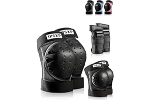 IPSXP Protection Genoux, Protège Genouillères Coude Bracelets Coudières Poignets Enfant pour Le Patinage à roulettes, Patinage, Planche à roulettes, Scooter, Vélo, Cyclisme