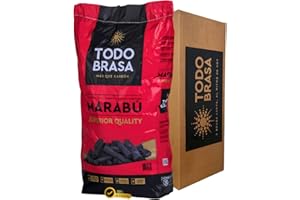 BIOOLIVERY LABS TODOBRASA Carbón Vegetal Barbacoa MARABÚ Premium Ecológico · Saco 10 KG Doble Protección Caja Anti-Rotura · Carbón BBQ Calidad Profesional Nacional · Especial Parrilla Vasca & Horno Brasa Jospering