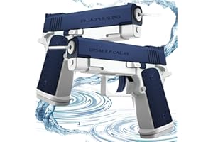 SALADOCY 2 Piezas Pistola de Agua, Pistola de Juguete de Plástico de Agua, Mini Pistola de Agua para Niños, Water Pistol Juguete, für Sommerstrände, Pools, Outdoor Wasserschlacht Spiel (Azul+Azul)