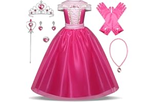 New front Costume da Bella Principessa Aurora Addormentata Vestito Belle Bambina con Accessori Vestito Elegante Cosplay Festa Natale Compleanno Halloween Carnevale
