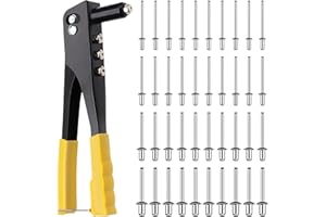 MOLBORY Lot de 240 rivets en 4 tailles - Pince à riveter - Pince à riveter - Pince à rivets aveugles de qualité supérieure - Pistolet à riveter professionnel