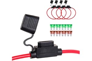 SCOOYUCK 4 Pcs 10 AWG Porte Fusible 12V Etanche, Standard Moyen ATC/ATO Porte Fusible Voiture, Equipe de Fusibles (30A x 4 / 40A x 4) Pour les Voitures, les Camions, les Caravanes, les Bateaux, etc.