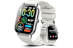 Ddidbi Reloj Inteligente Hombre Mujer con Llamada Bluetooth, 1,85" Smartwatch con 112 Modos Deportivos, Monitor de Ritmo Cardíaco y Sueño, Impermeable IP68 Pulsera Actividad para iOS Android, Blanco