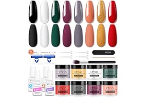 ‎ETYJO Dipping Powder Nagel Set - 8 Farben French Nagelpulver Starter Set mit Base Top Coat, Activator Dip Maniküre Sets, Dipping Powder Nails Starter Kit für Home & Salon