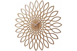 Karlsson Zegar ścienny Sunflower MDF powierzchnia drewna, 4 x 60 x 60 cm