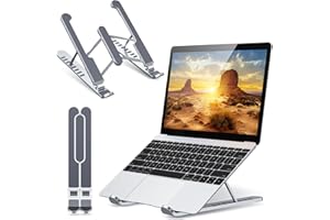 Babacom Support Ordinateur Portable, Support PC Portable Pliable et Ventilé, 8 Niveaux de Réglage, Refroidisseur Ergonomique Compatible avec MacBook Air, Pro, Laptop 10’’-15.6’’