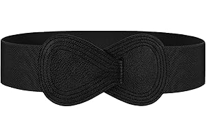 JASGOOD Ceinture Élastique Large Femmes pour Robe Grande Taille Ceinture Extensible Tendance avec Boucle en Cuir