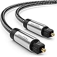 deleyCON 0,5m Cavo Ottico Toslink Cavo Audio Digitale Spinotto in Metallo Color Oro Copertura Nylon SPDIF Cavo in Fibra Ottic