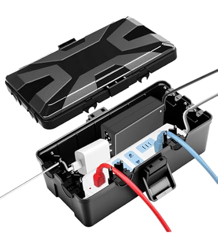 Cassetta Cavi Esterna 7 Uscite GTIWUNG Scatola Protezione Esterna IP66 IP68 - 7 Uscite Cavi - Impermeabile Per Prese Esterne E Giunzioni Scatola Derivazione Nera