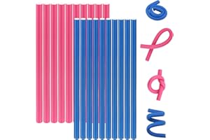 NVIYAM 20 Pièces Bigoudis Cheveux Rouleaux Permanente Boucles Flexibles Sans Chaleur Curling Twist Flex Mousse pour Cheveux