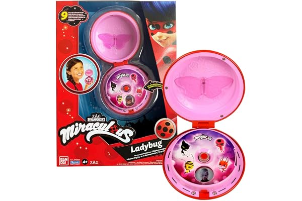 BANDAI - Miraculous Ladybug - Téléphone Magique - pour se déguiser/Accessoire de Role Play - Jouet sonore et Lumineux - Parle Allemand - P506293, Dès 4 Ans