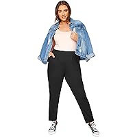 Yours Curve Double Pleat Jersey Harem Stretch Sweatpant Casual Comfort Joggers With Pockets - Women's - Plus Size Black 16
