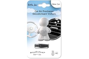 LITTLE JOE Désodorisant Voiture Senteur Voiture Neuve, Personnage à fixer sur l'Aérateur, Blanc, NEW CAR
