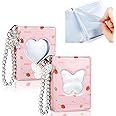 GEPAS 2 Pcs 3 Inch Kpop Photocard Holder, Mini Photo Photocard Album Collect Book Binder 40 Pockets with Cute Bracelet Photo Card Holders, Korean Photo Card Binder Book Mini Album (Style2)