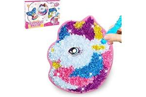 BULL TIGER PRESTIGE Gamrong Kit Fai Da Te Mestiere di Peluche per Cuscini Unicorno, Poke Art Giocattoli DIY Creativo, Giocattoli Dipinti Dipinto a Mano Fabric Art regalo bambina 5 6 7 8 9 10 11 12 Anni