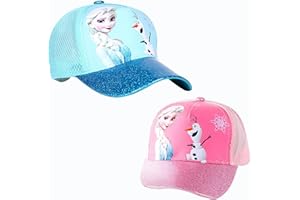 GERRIT Casquette Enfant Fille, Casquette Enfant Fille,Casquette Reine des neiges,Réglable,Protection UV,Convient aux Sports de Plein air,2 à 8 Ans(2 pièces)