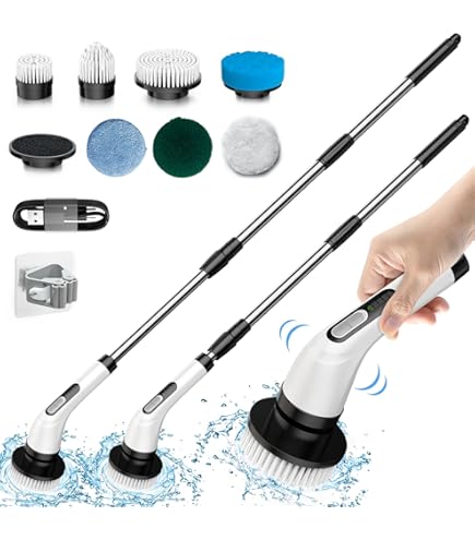 Spazzola Elettrica Rotante Senza Fili AntDau71 - Ricaricabile Con 3 Testine, Per Pulizia Casa, Bagno, Cucina - Foto 10