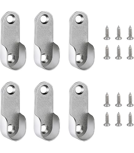 4 Pcs Stainless Steel Wardrobe Rail Brackets - Wall Mounted Holders For 25mm Closet Rods, With Screws