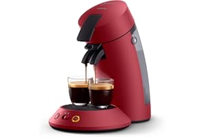 Philips Senseo Original Plus CSA210/90 Machine à café à dosettes (sélection de l'intensité du café, technologie Coffee Boost, en plastique recyclé) Rouge