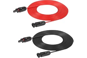 SinLoon 16FT câble pour panneau solaire 1 paire de 14 AWG avec kit adaptateur mâle et femelle étanche pour panneaux solaires, systèmes photovoltaïques