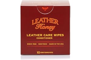 ‎LEATHER HONEY Leather Honey Leather Conditioner Wipes - Leather Conditioning Wipes for On-The-Go - The Best Leather Conditioner for Leather Car Seats, Furniture, Apparel and More - 10 Ready-to-Use Wipes