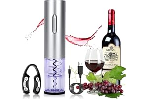DASIAUTOEM Tire Bouchon Électrique, Ouvre Bouteille Électrique Rechargeable,Ouvre-bouchon Automatique de Vin Tire Bouchon avec Coupe-Capsule pour Vin Champagne, Cadeau Homme et pour Amateurs de Vin