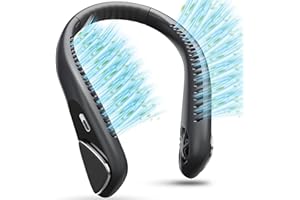 Jialexin Tragbarer Hals-Ventilator, Blattlos Nackenventilator Mit 6000mah Langer Laufzeit,360°Drehung Usb Wiederaufladbarer LüFter,Tragbarer Venti FüR Sport BüRt,Camping,Reisen,Geschenk Zum