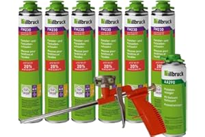 TREMCO ILLBRUCK Kombisets illbruck 6x FM230 Fenster- und Fassadenschaum+ 880ml Dose inkl. illbruck AA290 Reiniger + Schaumpistole Compact