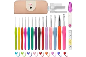 Luxebell Aghi di Crochet Ferri da Maglia Uncinetto Set (Rosa, 14)