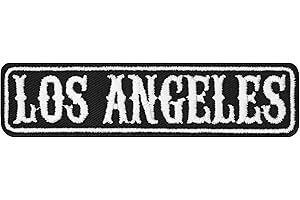 EXPRESS-STICKEREI Écusson Thermocollant Los Angeles Motorcycle Club Sticker | Rankpatch Biker Patch à coudre/à repasser | Insigne de rang Los Angeles MC Application Motorcycle club | 100x25mm