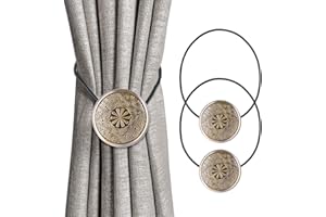 ‎INHDBOX INHDBOX Magnetische Vorhang Raffhalter, Europäer Retro Vorhang Clips Seil Rückwärtige Vorhang Halter Schnallen Vorhang Binder Gardinenhalter 2 Stück für Haus Büro Dekoration